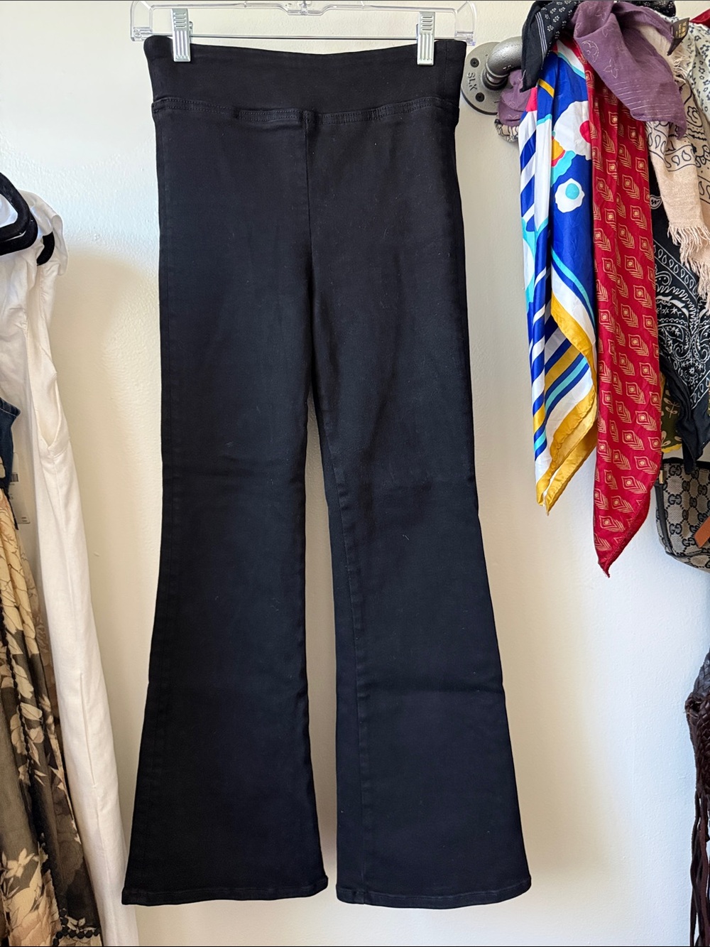 Frame Denim Black Boot-Cut Flare Pants